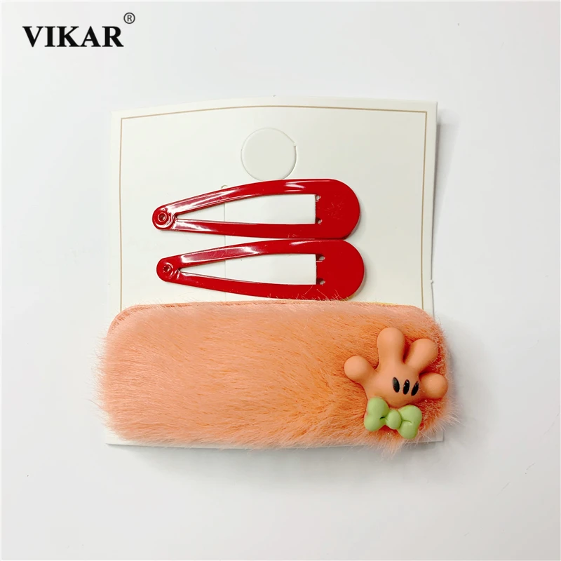 VIKAR 3 шт./компл. Женские Красочные заколки для волос с милыми рисунками из