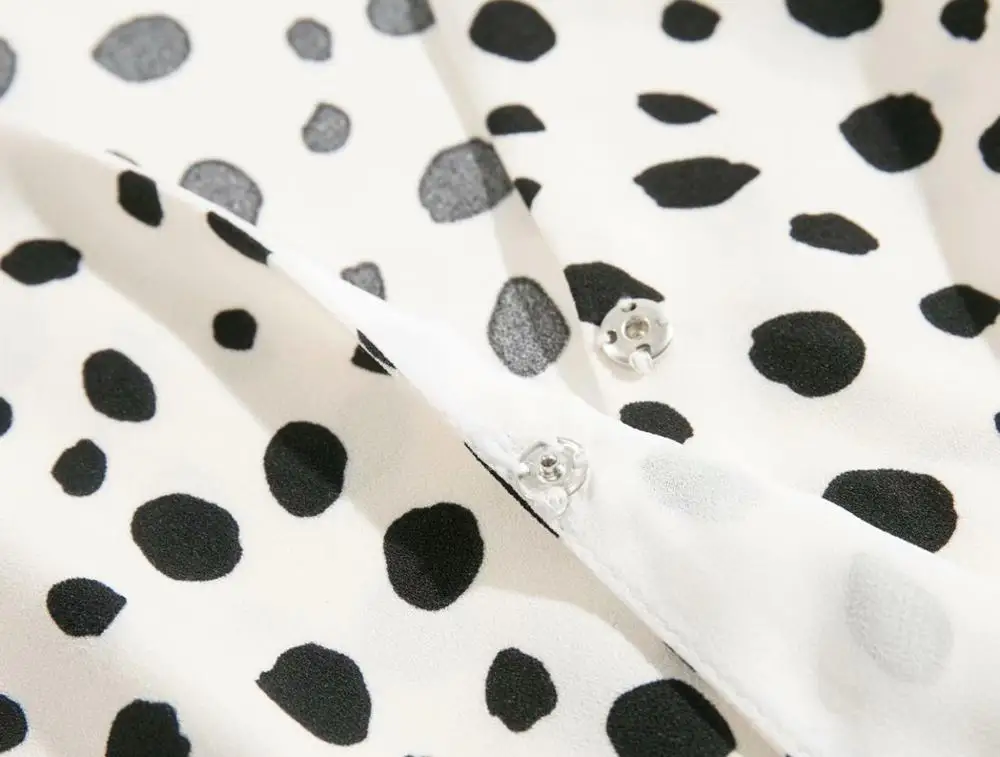 Модное Белое Женское платье Bazaleas в горошек с коротким рукавом французское