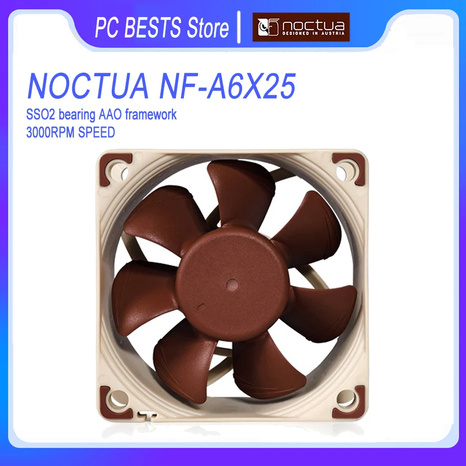Noctua NF-A6x25 чехол Вентилятор 60 мм компьютер Cooles Fan 5V/12V Интеллектуальный контроль