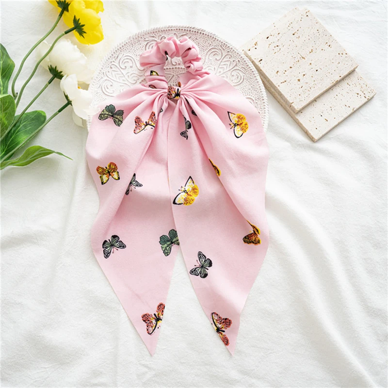 

Fashion Women Hairband Hair Accessories Satin Long Headbands Girls Ribbon Ponytail Chiffon Scrunchies Elastic Hair Headband