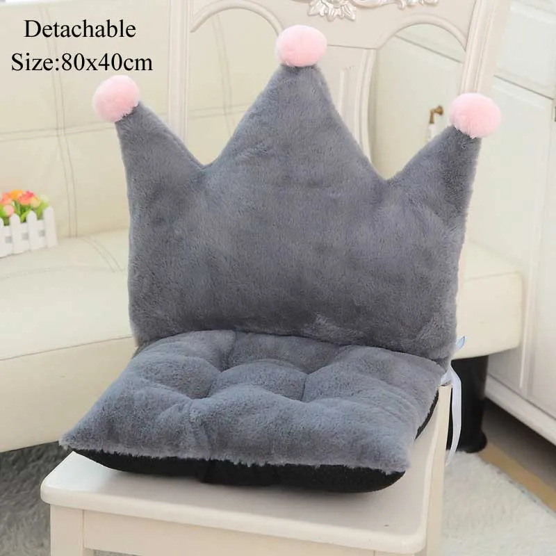 grey-Detachable Милая мультяшная подушка для сиденья из искусственного меха кролика для домашнего декора и офиса, уплотненная подушка для сиденья, дивана, домашнего декора - Цвет: grey-Detachable