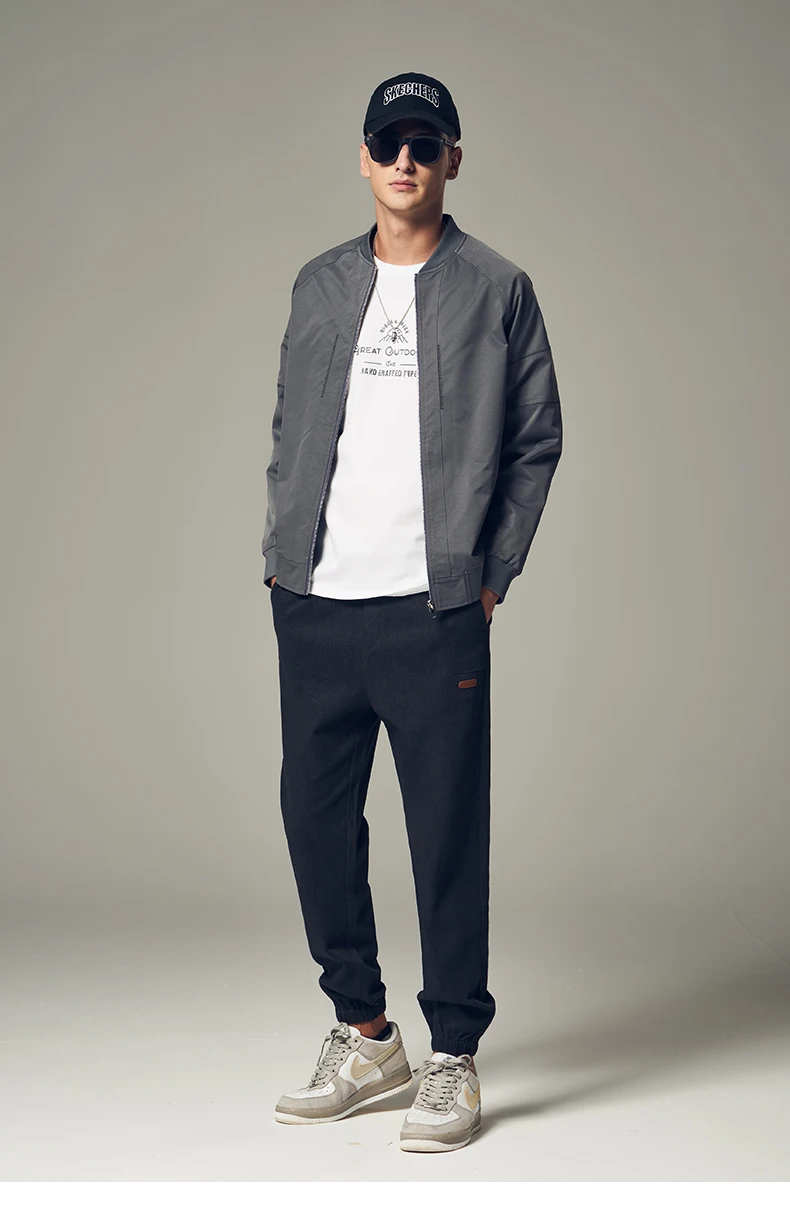 

Мужские осенние новые простые однотонные брюки с ногами, Молодежные повседневные брюки, 4615