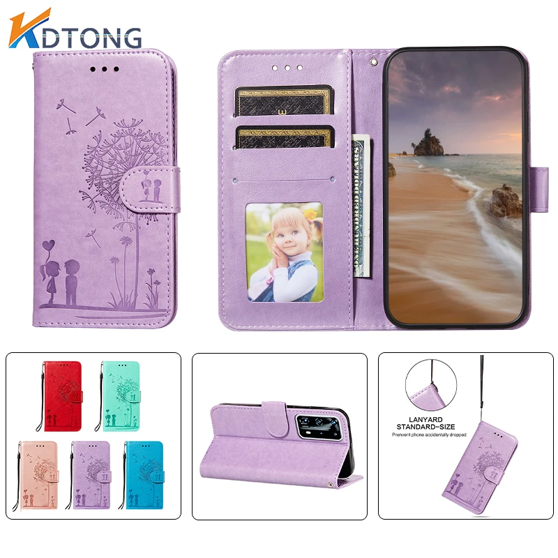

Fashion Wallet Card Slot Phone Case For Huawei Y9 Prime Y7 Y7P Y6 Pro Y6P Y5 Y5P Solid Color Embossing Shockproof Leather Cases