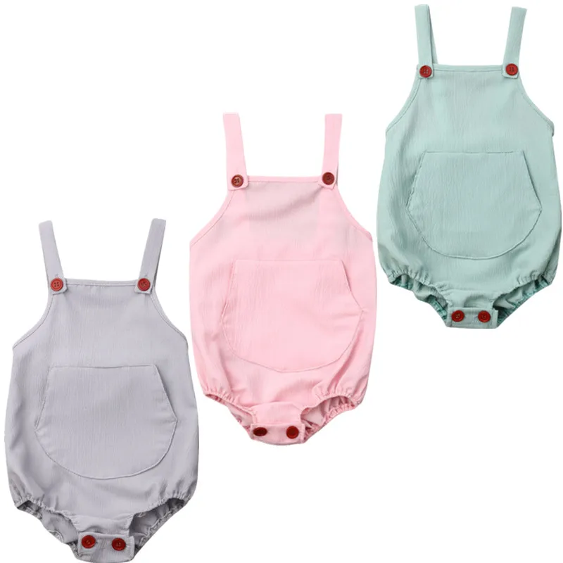 Детский комбинезон без рукавов на возраст 0 18 месяцев|Ромперы| |