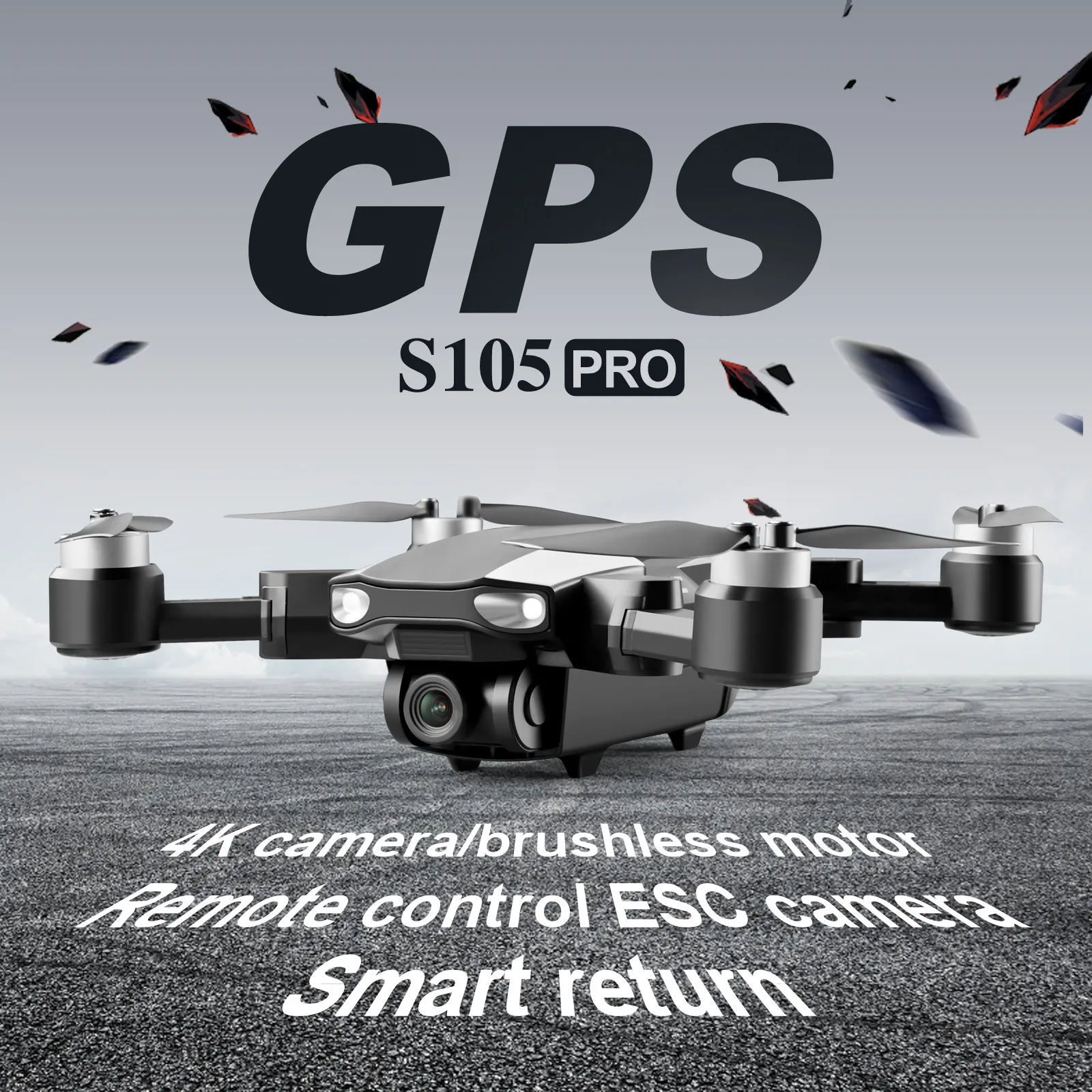 

Складной штатив S105, бесщеточный GPS-Дрон с камерой 4K HD, стандартный Wi-Fi бесщеточный двигатель, Дрон с видом от первого лица, Летающий для 25 мину...