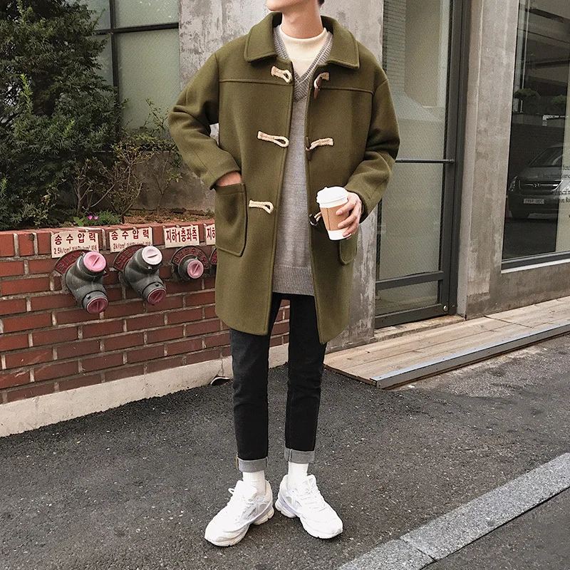 Тренч полной длины из овечьей шерсти мужские зимние куртки и пальто Techwear Giacca