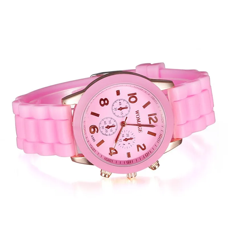 Casual Watch Geneva Unisex Quartz watch men women wristwatches Fashion Sports Watches Rose Gold Silicone watches Dropship | Наручные часы