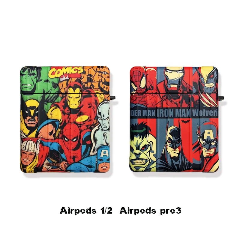 Чехол для беспроводных наушников Headset Earphone Marvel Superman Iron Man смешные трусы для защиты Apple Airpods Pro 1 2 3 Подарок.