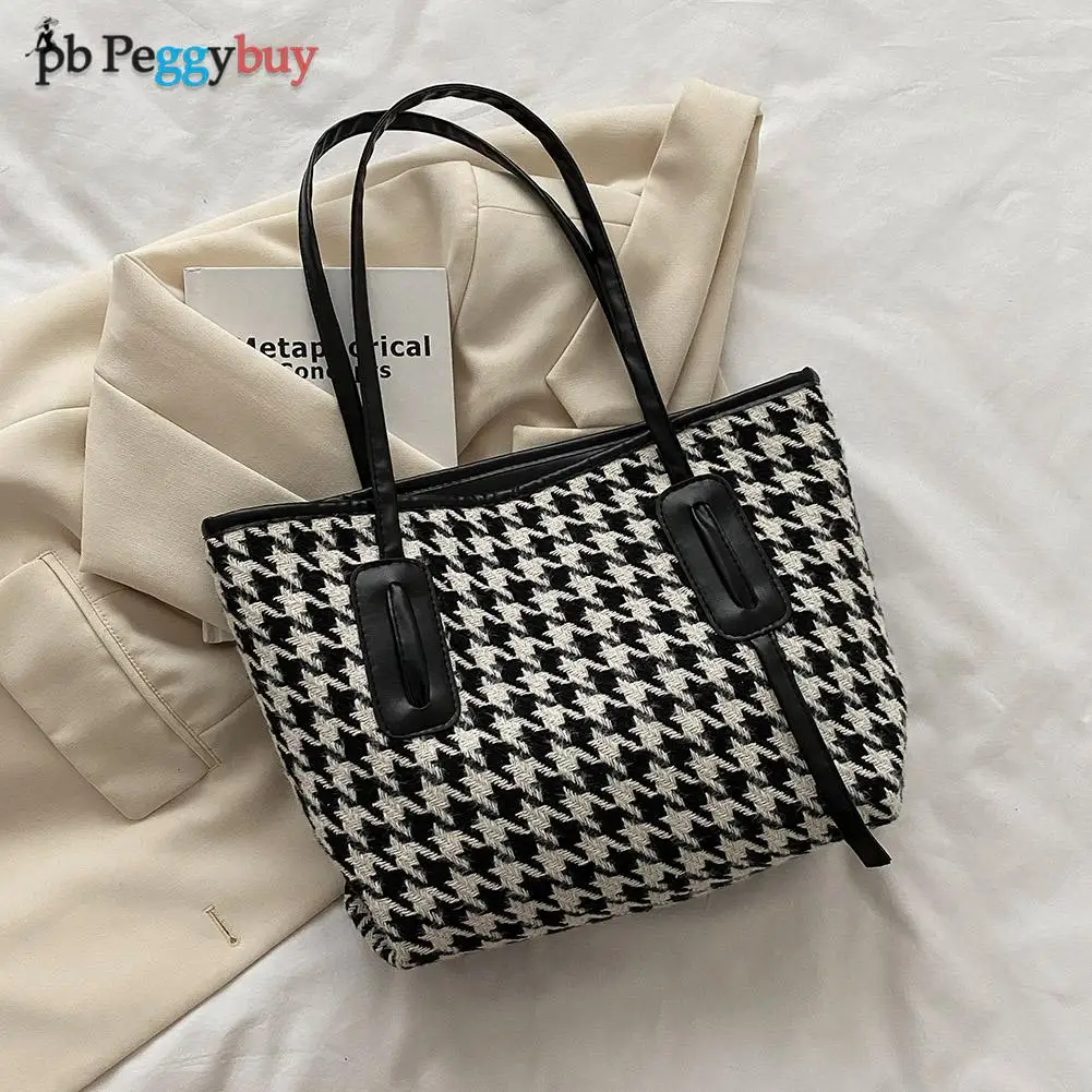 

Сумки на плечо из искусственной кожи с принтом «гусиная лапка»