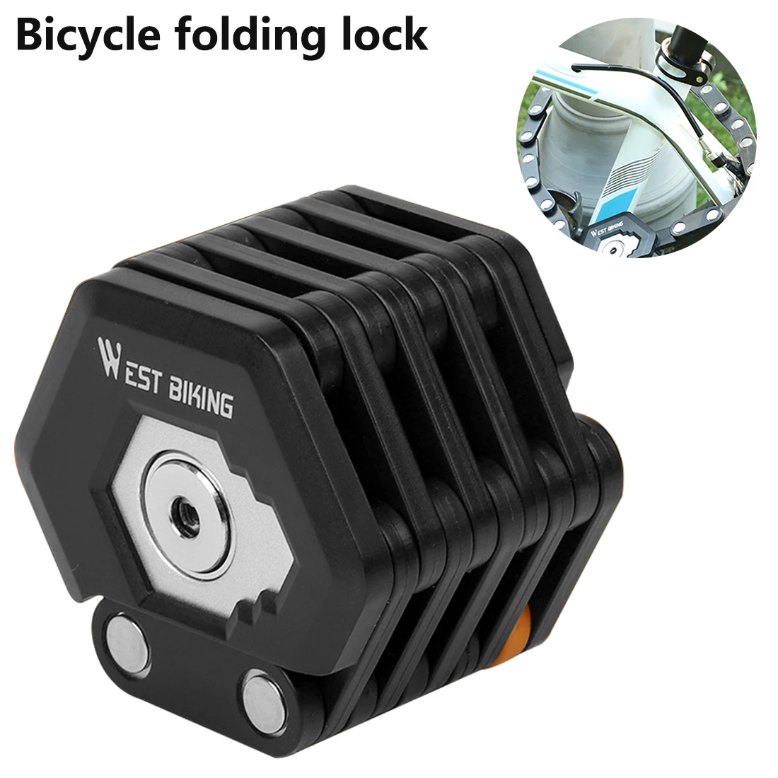 

Alloy Foldable Bike Lock Hamburg-Lock Anti-Theft With 3 Keys Strong Security Bicycle Folding Lock Mount Bracket Bike Chain Lock