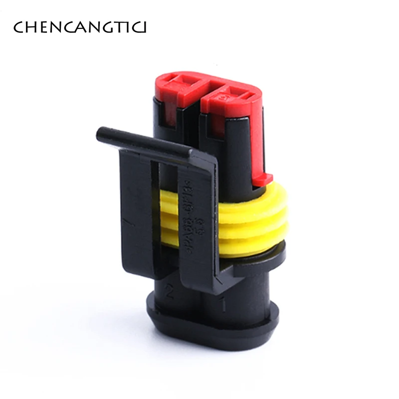 

5 Sets 2 Pin Way 282080-1 Tyco Superseal Amp Waterproof Wire Cable Harness Connector Automotive Electrical female Socket Plug