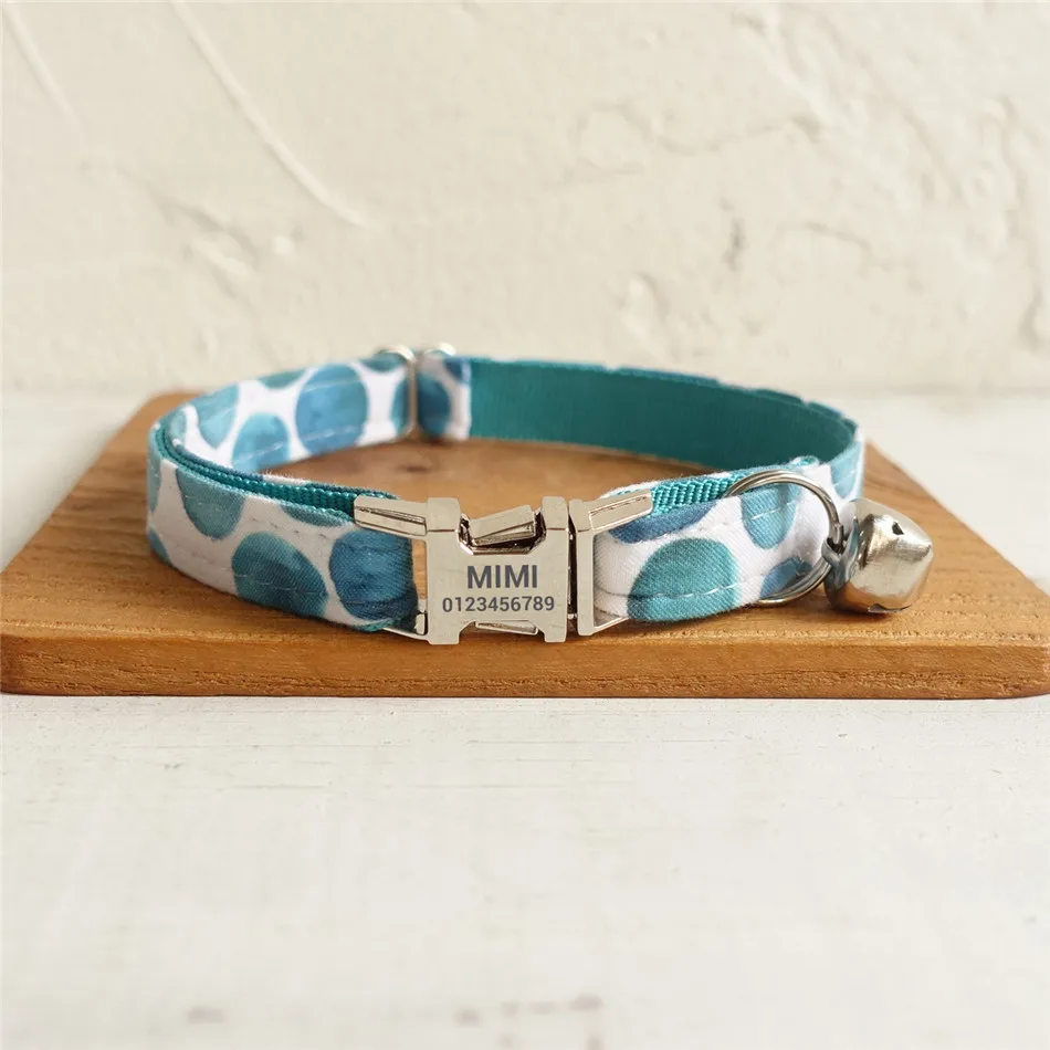 Индивидуальный ошейник для девочек с принтом в виде пузырьков кошек