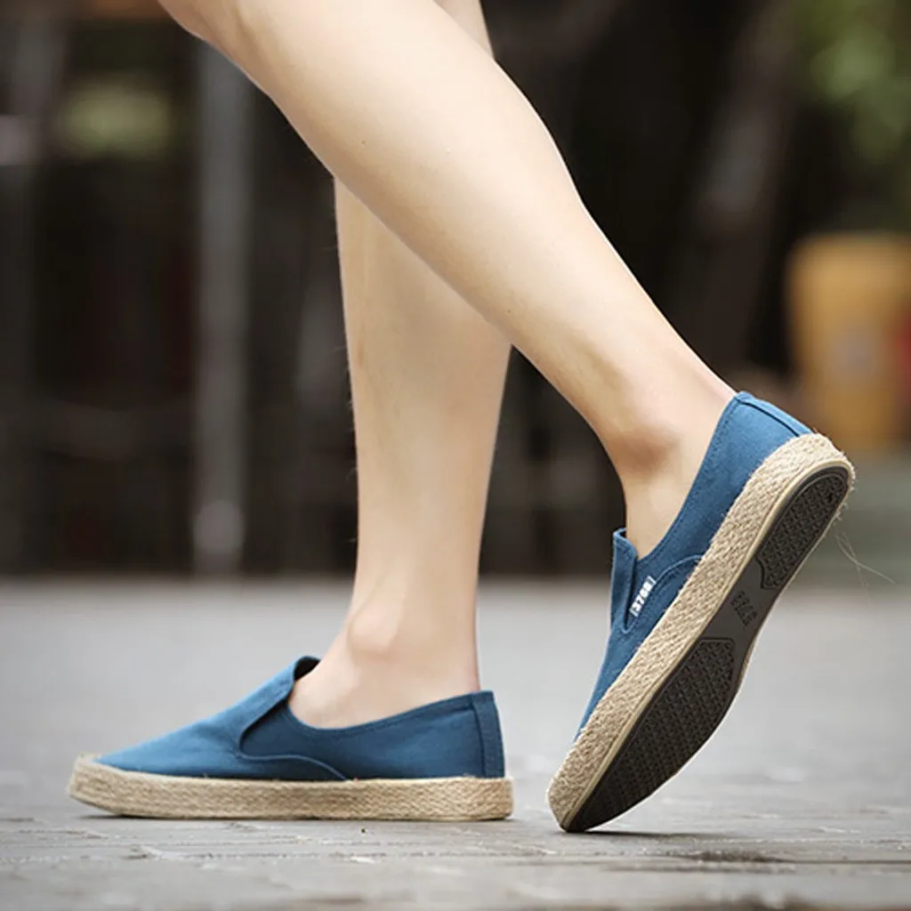 Мужская льняная Тканевая обувь с одной подошвой мужские легкие дышащие