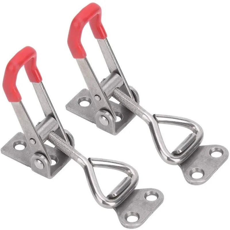

2pcs Quick Toggle Clamp, 304 Stainless Steel GH-4001-SS Small Adjustable Buckle Tool Horizontal Clamps Hand Heavy Duty