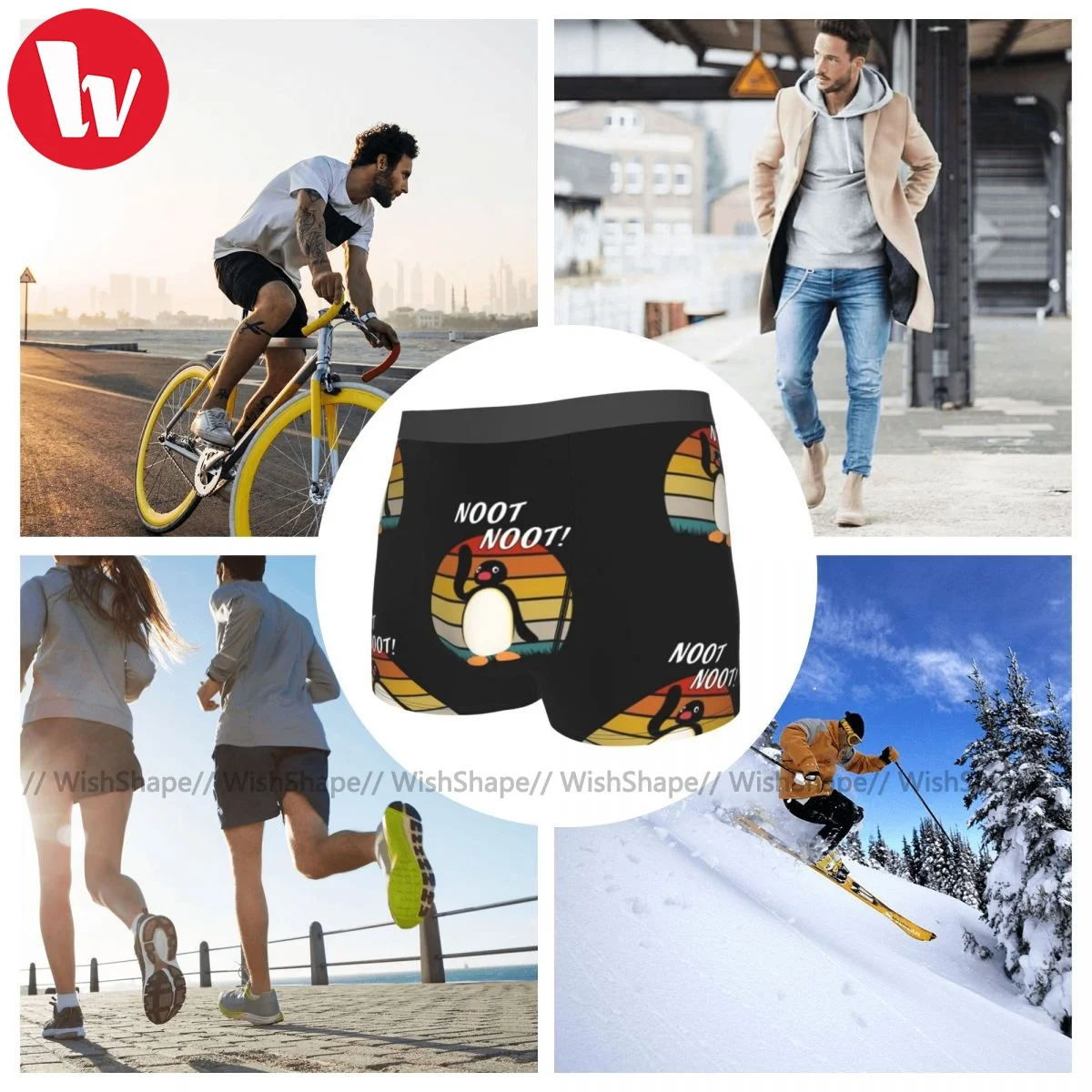 

Pingu Underwear Hot Polyester Sexy Trunk Man Pouch Custom Boxer Brief