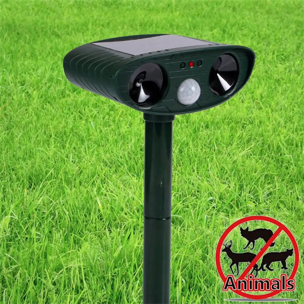 

Solar Powered Motion Activated Animal Ultrasonic Cats Dogs Repeller Frighten Animals 511 For Outdoor Gardening