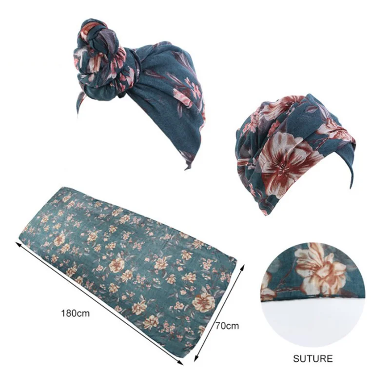 

Cotton Print Baggy Hat Satin Lining Chemo Cap Elastic Band Night Sleep Cap Comfortable Headgear Loose And Tight