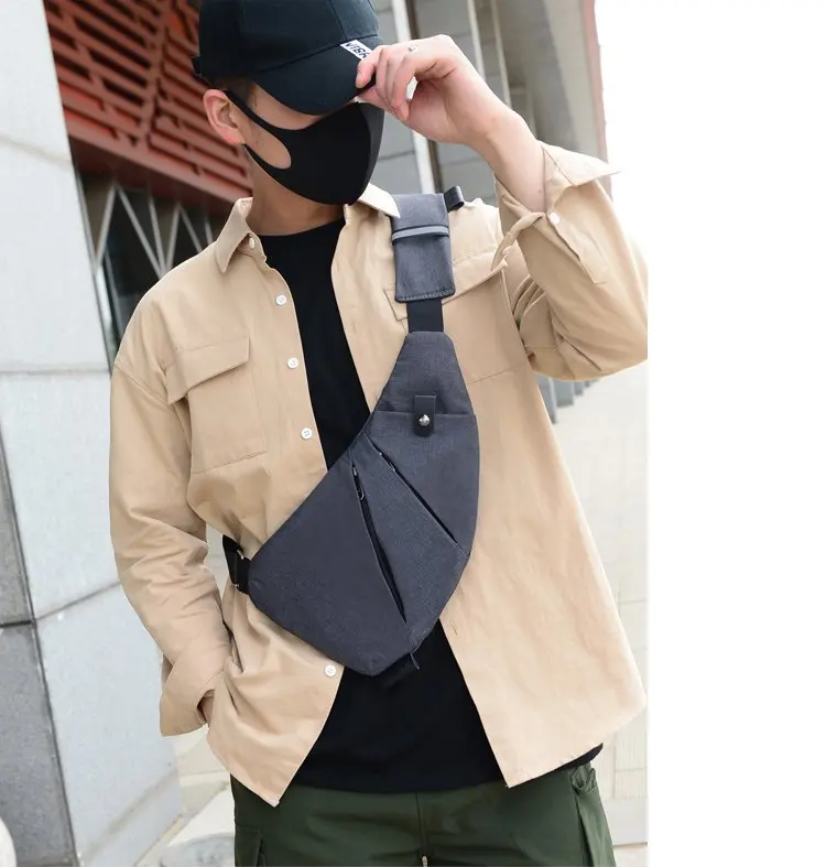 

Chest bag men's personal digital storage Gun Bag hidden anti theft waist bag sports invisible armpit slanting single shoulder ba