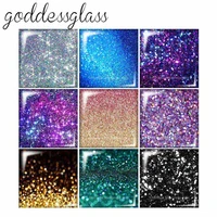new colorful glitter sequins shinning square 10pcs mixed 12mm20mm25mm30mm photo glass cabochon demo flat back making findings