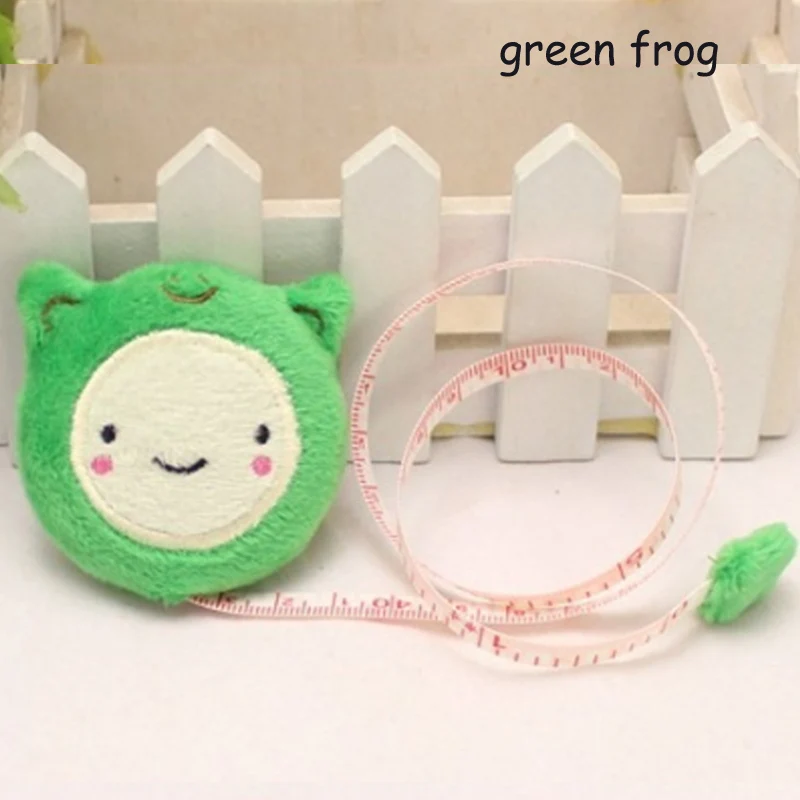 green frog 150 см/6" рулетка портативная Выдвижная линейка детская линейка высота сантиметр дюймов рулонная лента подарки для девочек швейные инструменты - Цвет: green frog