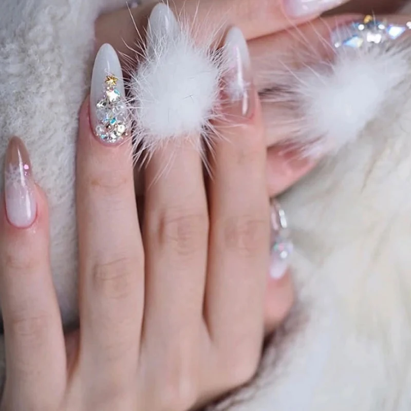 

1Pcs Pompoms Plush Heart 3D Soft Hairball Detachable Magnet Fashion Jewelry Manicure Design Accessories Nail Art Decorations