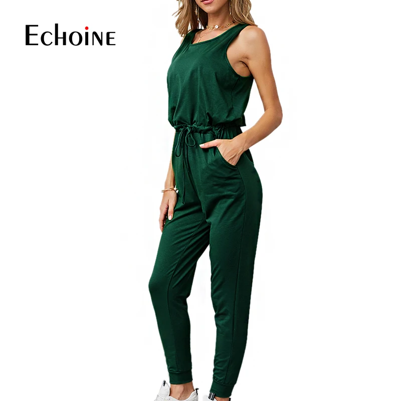 Комбинезон женский без рукавов суперудобный модный Свободный Длинный брючный