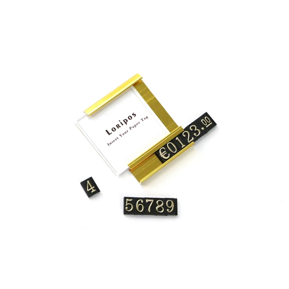 Wall Metal Tag Frame Watch Jewelry Price Card Display Number Currency Cube Holder Desk Sign Shelf Mounted Label Case | Дом и сад