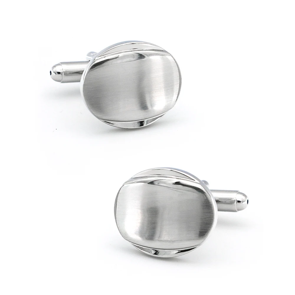 Мужские металлические запонки iGame серебристые из латуни с рисунком проволоки