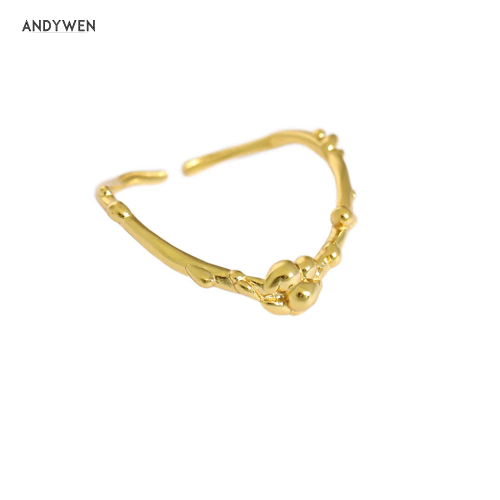 

ANDYWEN, серебро 925 пробы, золотистый тонкий, женский свадебный Регулируемый свадебный подарок, модные ювелирные изделия 2021, маленькие драгоцен...