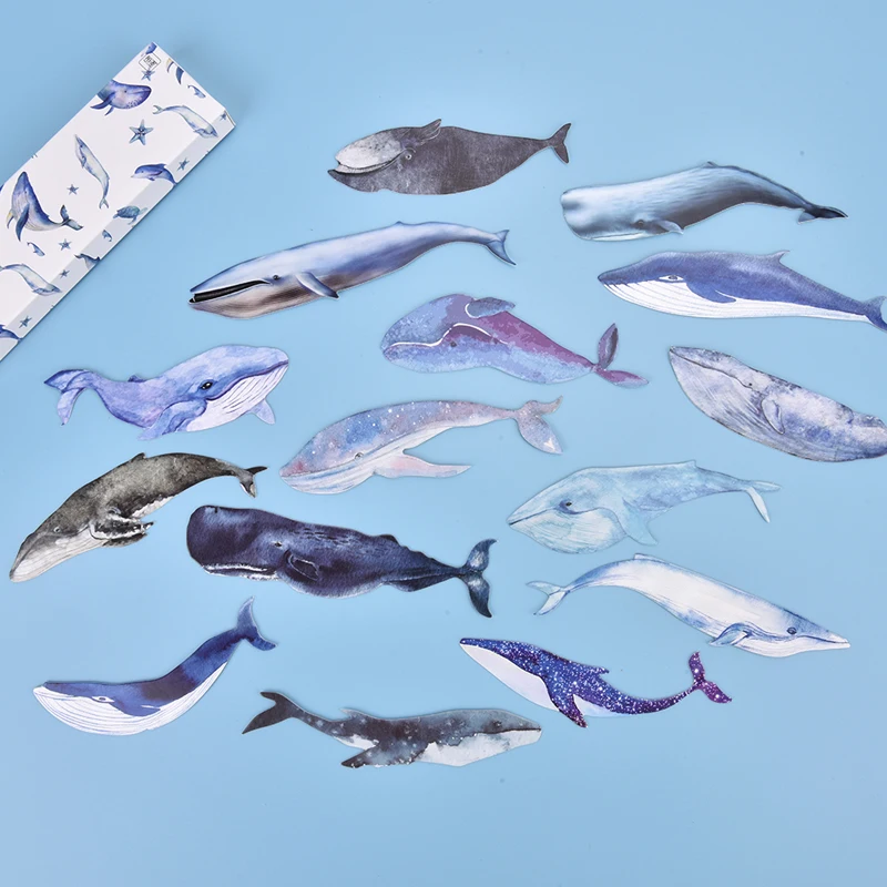 

30 pcs/box Whale Fish Paper Bookmark Kawaii Stationery Bookmarks Book Holder Message Card Office School Supplies