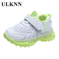 2022 children sports casual shoes boy with lamp net cloth shoes kids light shine shoe baby girls green sneakers for infant