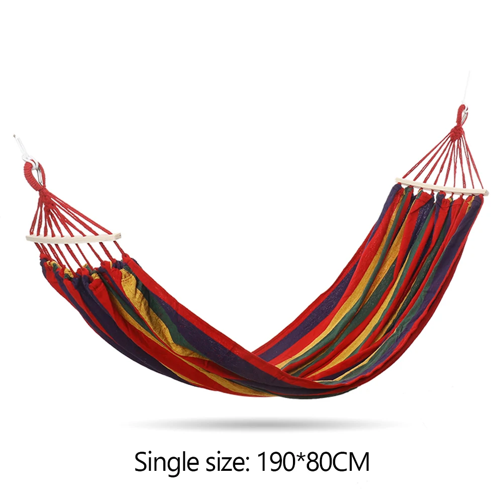 

Portable Camping Hammock Leisure Hammock Indoor Outdoor Travel Chair Swing Garden Terrace Leisure Stripe Hammock Hanging Bed