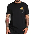 Футболка мужская Dogecoin с искусственным карманом, женские футболки Doge, индивидуальность, Забавный мягкий летний топ с коротким рукавом, футболка с мультяшным рисунком
