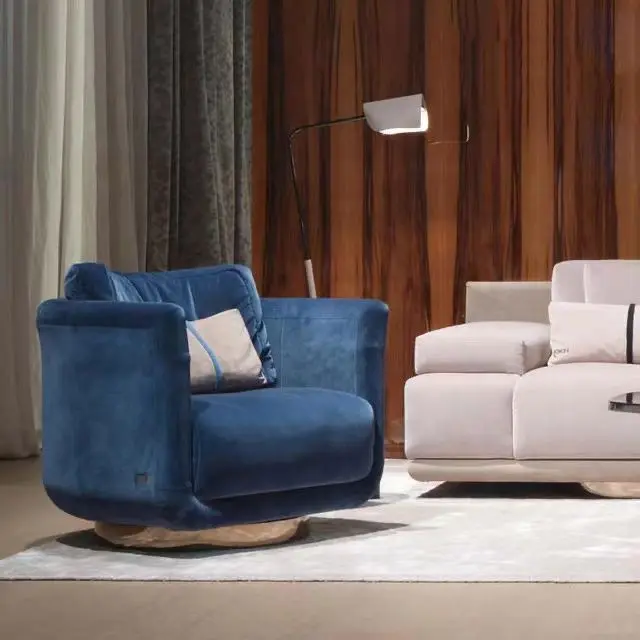 

Customized High End Luxury Golden Base Leisure Modern Living Armchair Single Design Living Room Furniture For Home Sofas