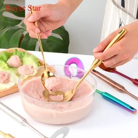 food safe non stick stainless steel meatball maker with hole 2pcs kitchen meat ball mold spoon set kitchen gadget meat tools
