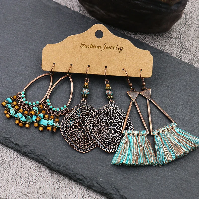 

12 Pairs Fashion Vintage Drop Dangle Earrings Set for Women Girls Bohemian Earrings for Birthday/Party/Valentine Gifts