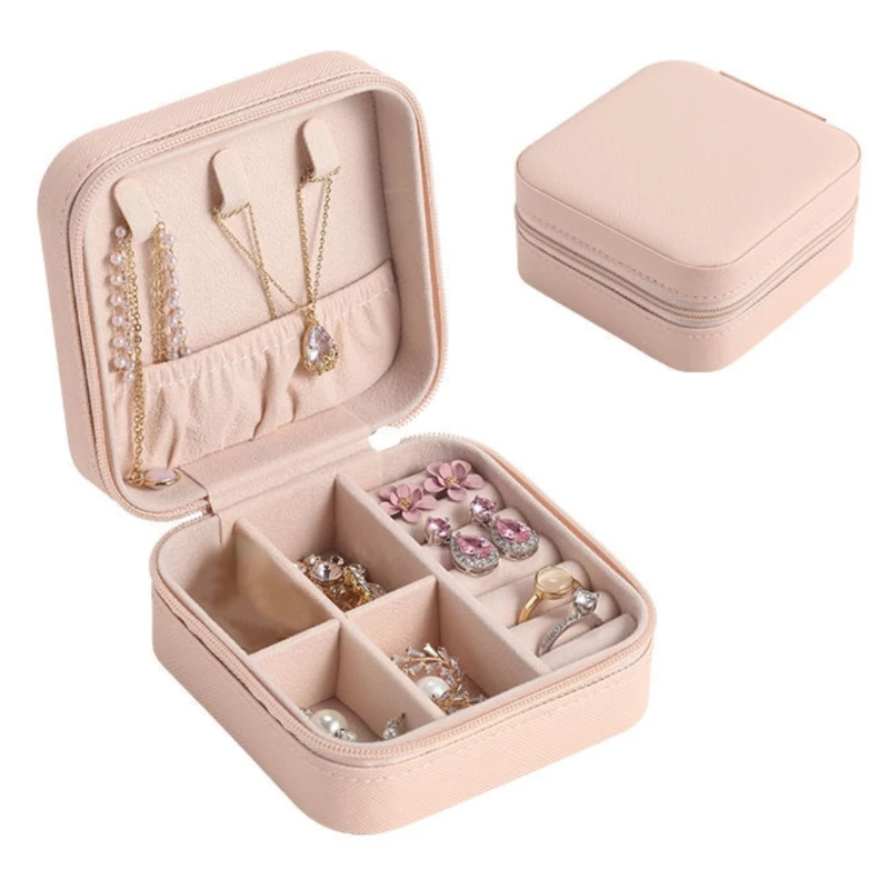 

2021 New Jewelry Organizer PU Leather Display Case Earrings Ring Necklace Storage Boxes 2020 trend