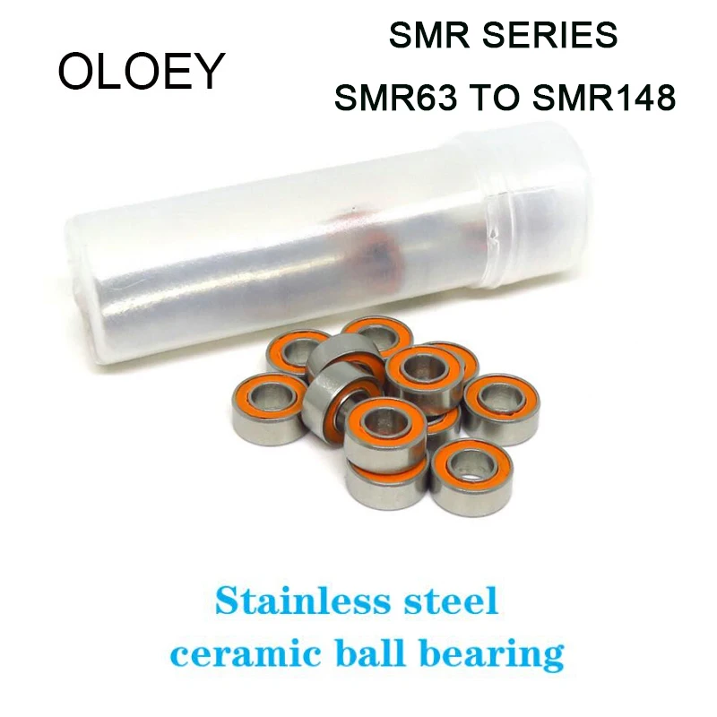 1/2pcs SMR63 To SMR148 2OS ABEC-7 Stainless Steel Hybrid Ceramic Bearings Fishing Reel Bearings Toys Motors RC And So On