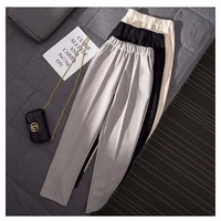 autumn and winter women thick pants high waist loose casual straight suit pant haran pants