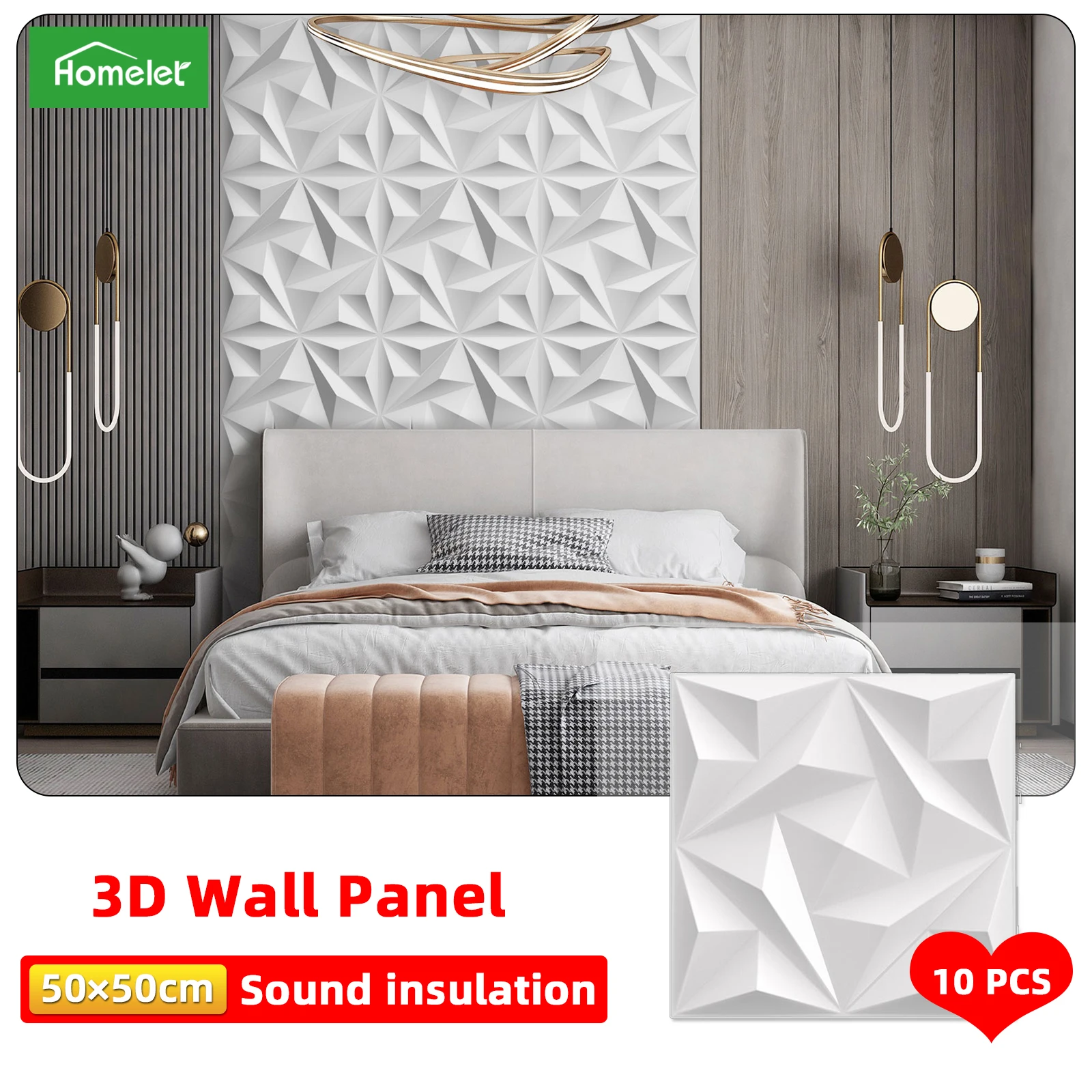 

10PCS 50x50cm Three-dimensional Wall Panel 3D Flower Pattern Mural Living Room Bedroom Kitchen Decoration Waterproof Soundproof