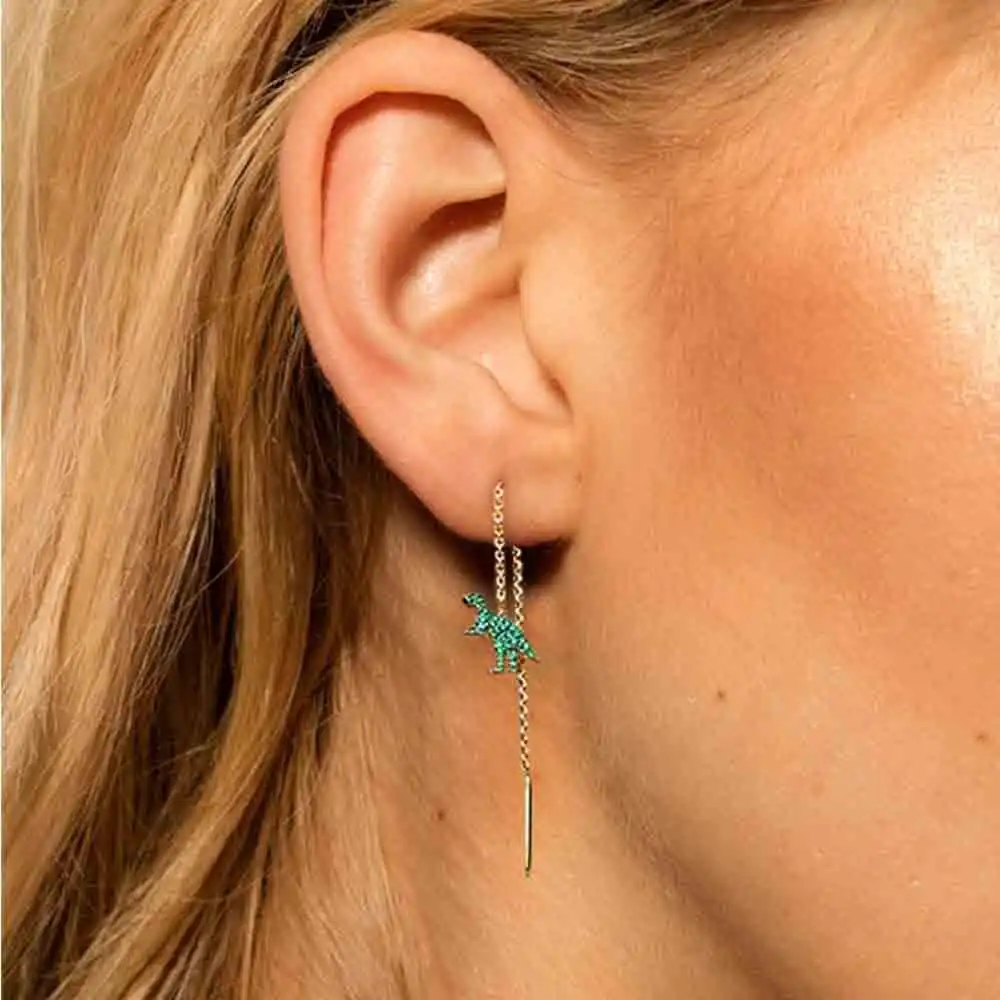 

2021 High Quality Fashionable Earrings Feminine Style Exaggerated Dinosaur Shape Bohemian Silver 925 Jewelry Gifts For Women