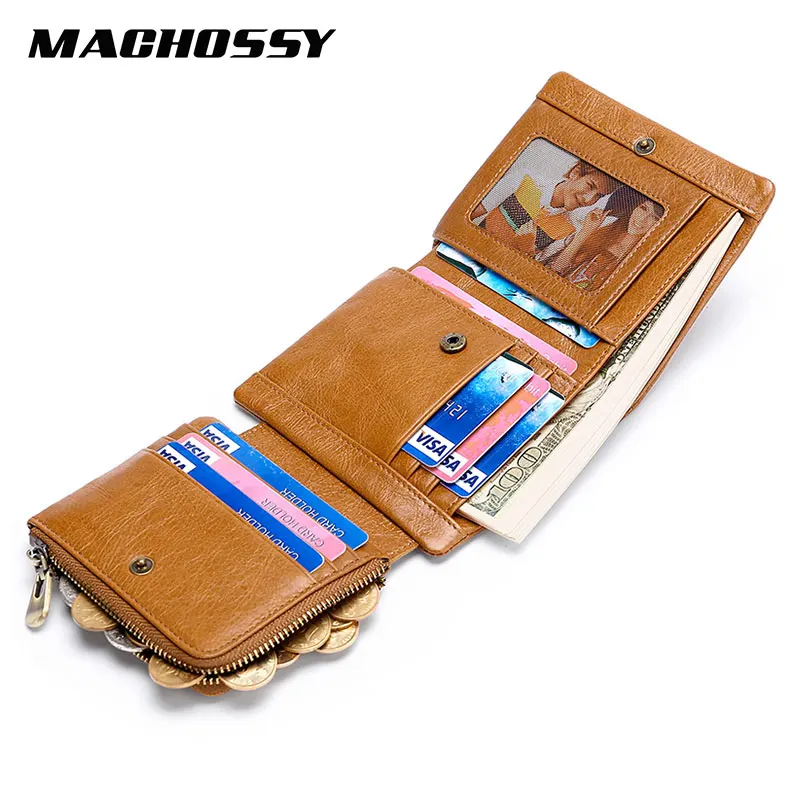 Новинка большие вместительные мужские кошельки из натуральной кожи винтажный
