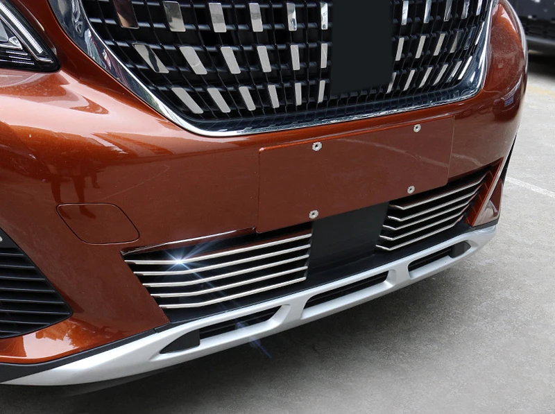 Подходит для peugeot 3008 GT стайлинга автомобилей Нержавеющая сталь передней нижней решетка гриль крышка протектор отделка 10 шт./компл