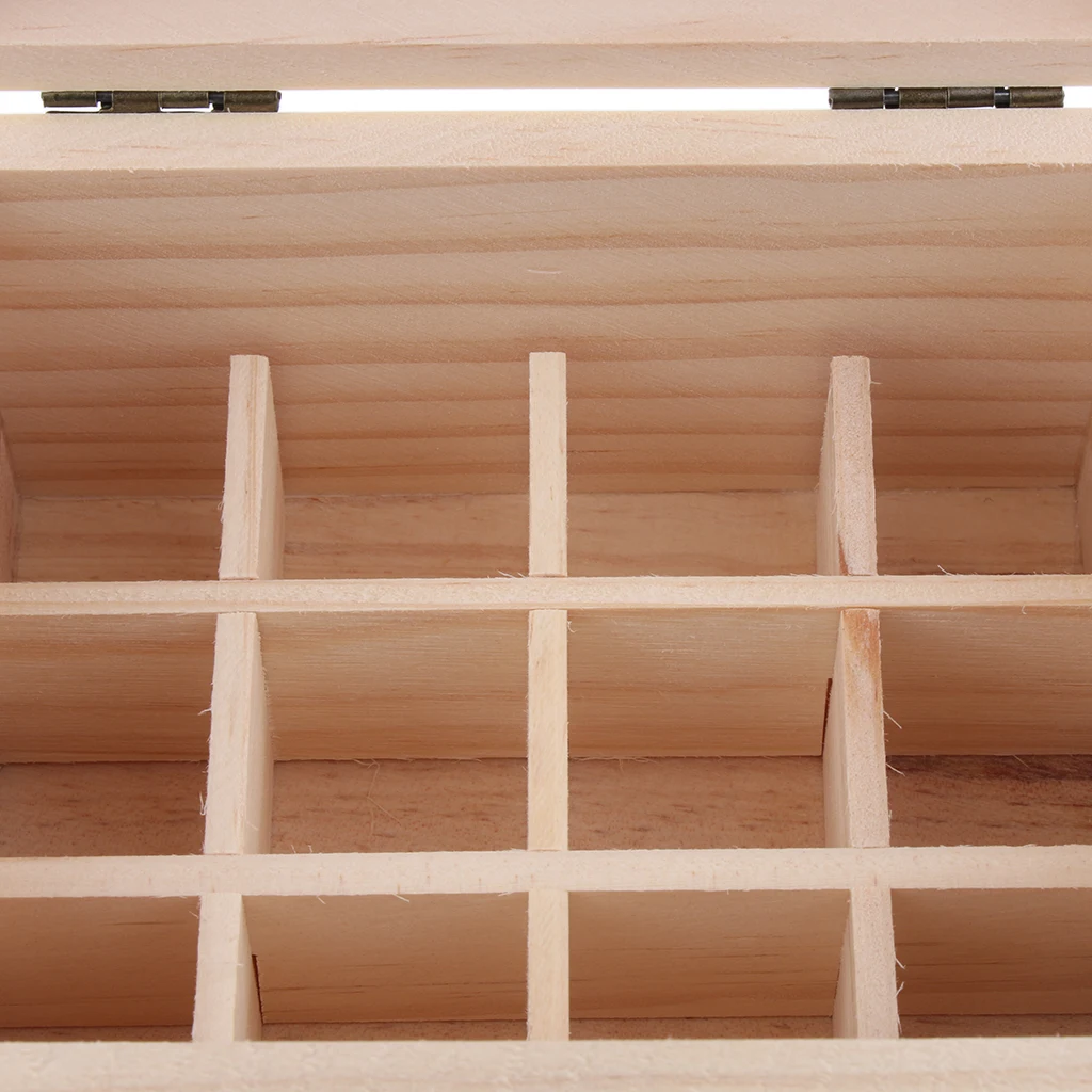 

12 Slots Essential Oil Wooden Box Storage Case Organizer Protector Container