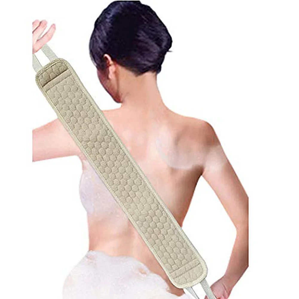

Strap Back Natural Soft Scrubber Exfoliating Bath Body Washer Strap Double Side 33inch Spa Scrubber Skin Health Cleaning Tool