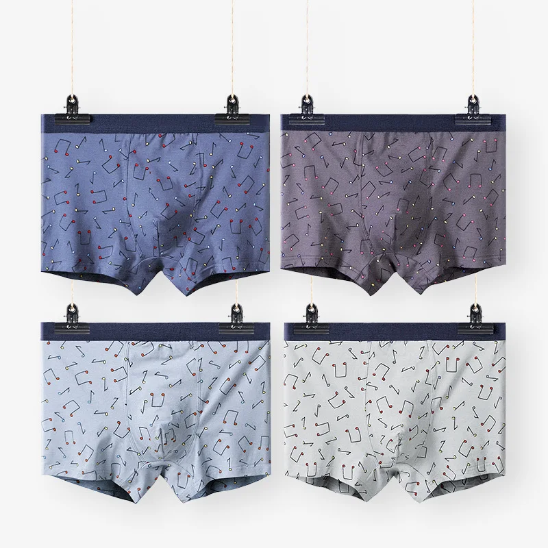 

4 шт., мужские трусы-боксеры из хлопка