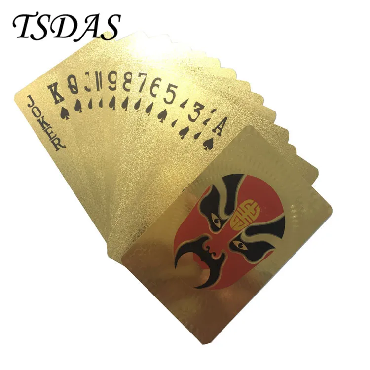 Вечерние Маски для лица позолоченные игральные карты 54 шт./компл. пластиковые с