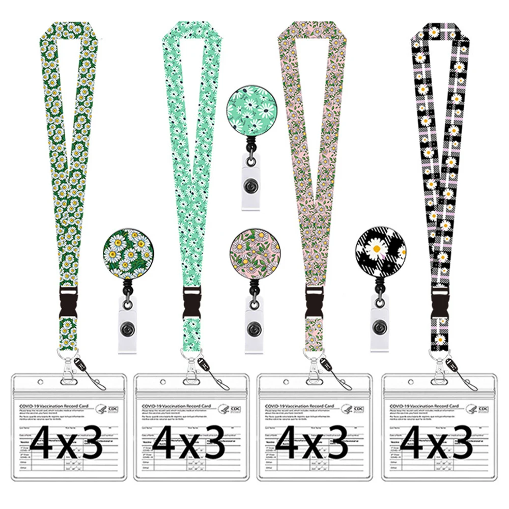 

Daisy Lanyard Adjustable Retractable Card Holder Name Badge Holdestudents Work Bank Credit Card Students Bus Card Holder