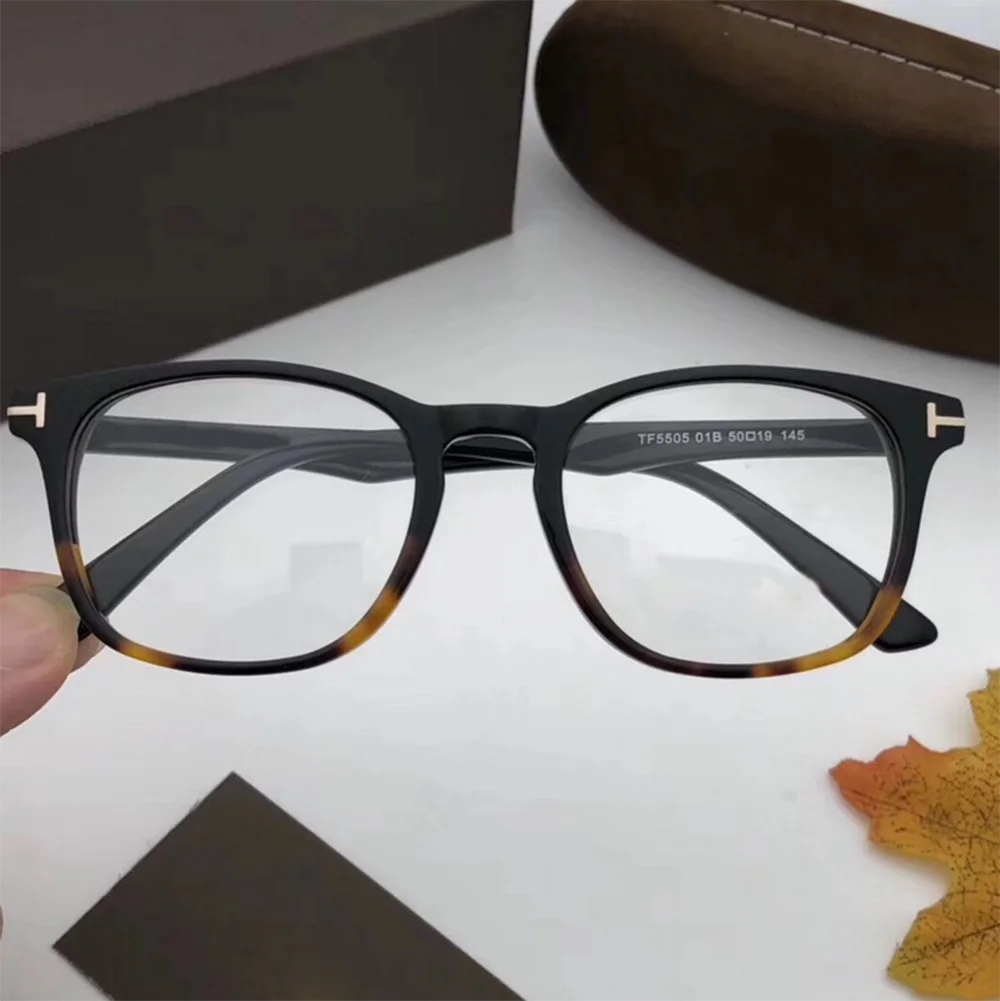 Квадратные ацетатные оправы TF5505 с оригинальным логотипом могут быть изготовлены