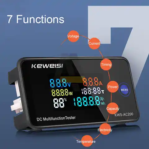 KWS-AC300 Цифровой вольтметр переменного тока 50-300 В напряжение 6 в 1 измеритель мощности энергии светодиодный ваттметр переменного тока 0-A Ампер...